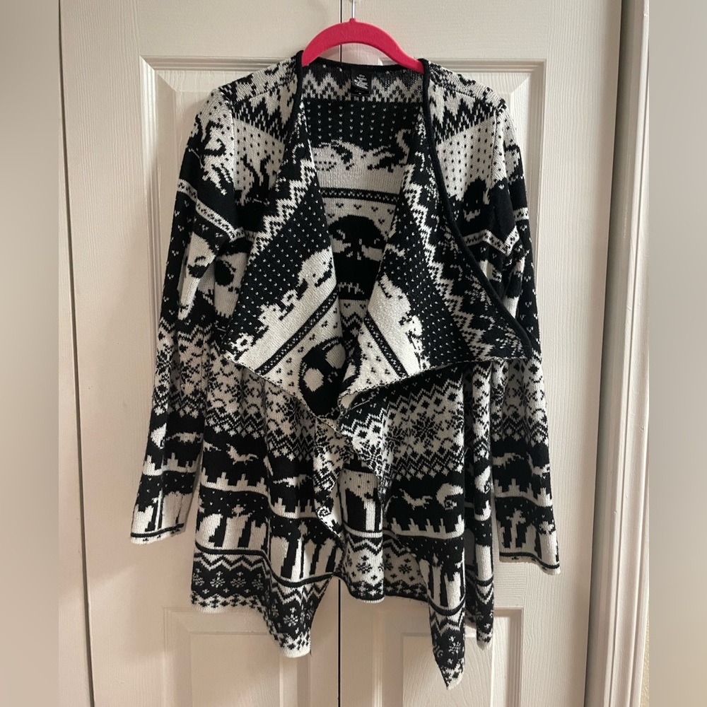 Super Cute Nightmare Before Christmas Sweater! Draped Cardigan Adult Sz Small